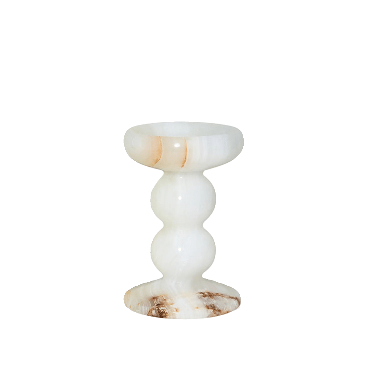Sculpted Jade Candle Holder-Neutral Decor