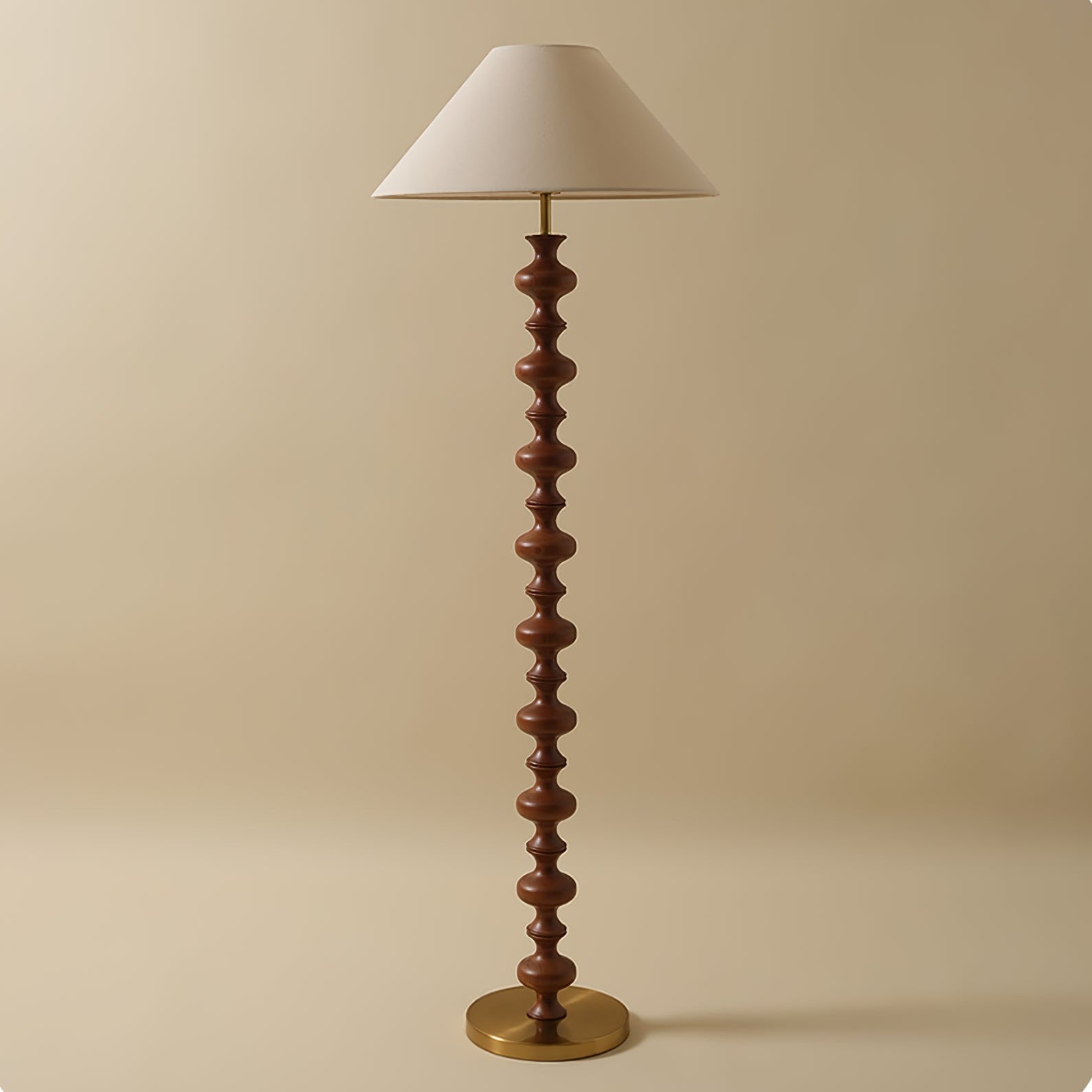 Emelir Wood Fabric Floor Lamp-Neutral Decor