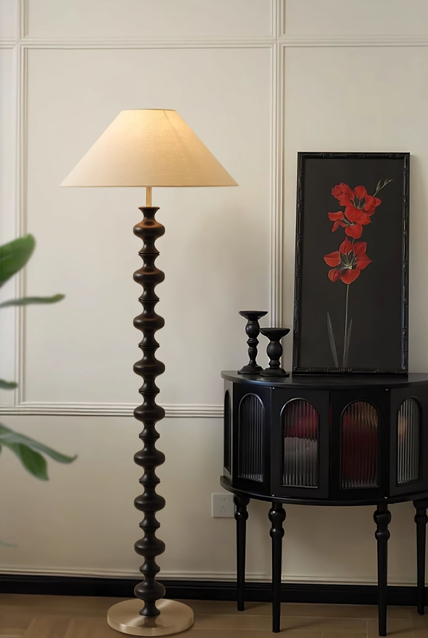 Emelir Wood Fabric Floor Lamp-Neutral Decor