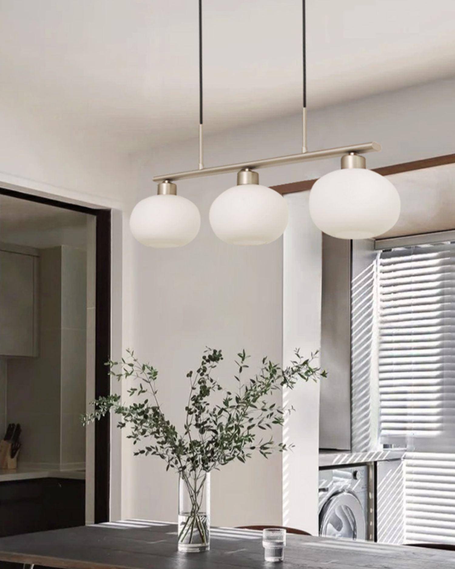 Lustra Pendant Lamp 3-Light Globe Shaped Linear-Neutral Decor