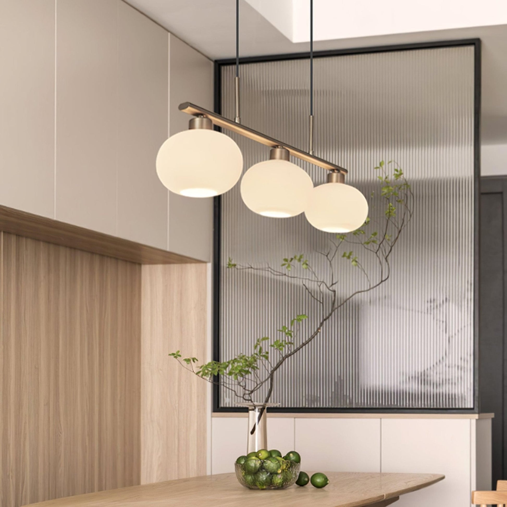 Lustra Pendant Lamp 3-Light Globe Shaped Linear-Neutral Decor