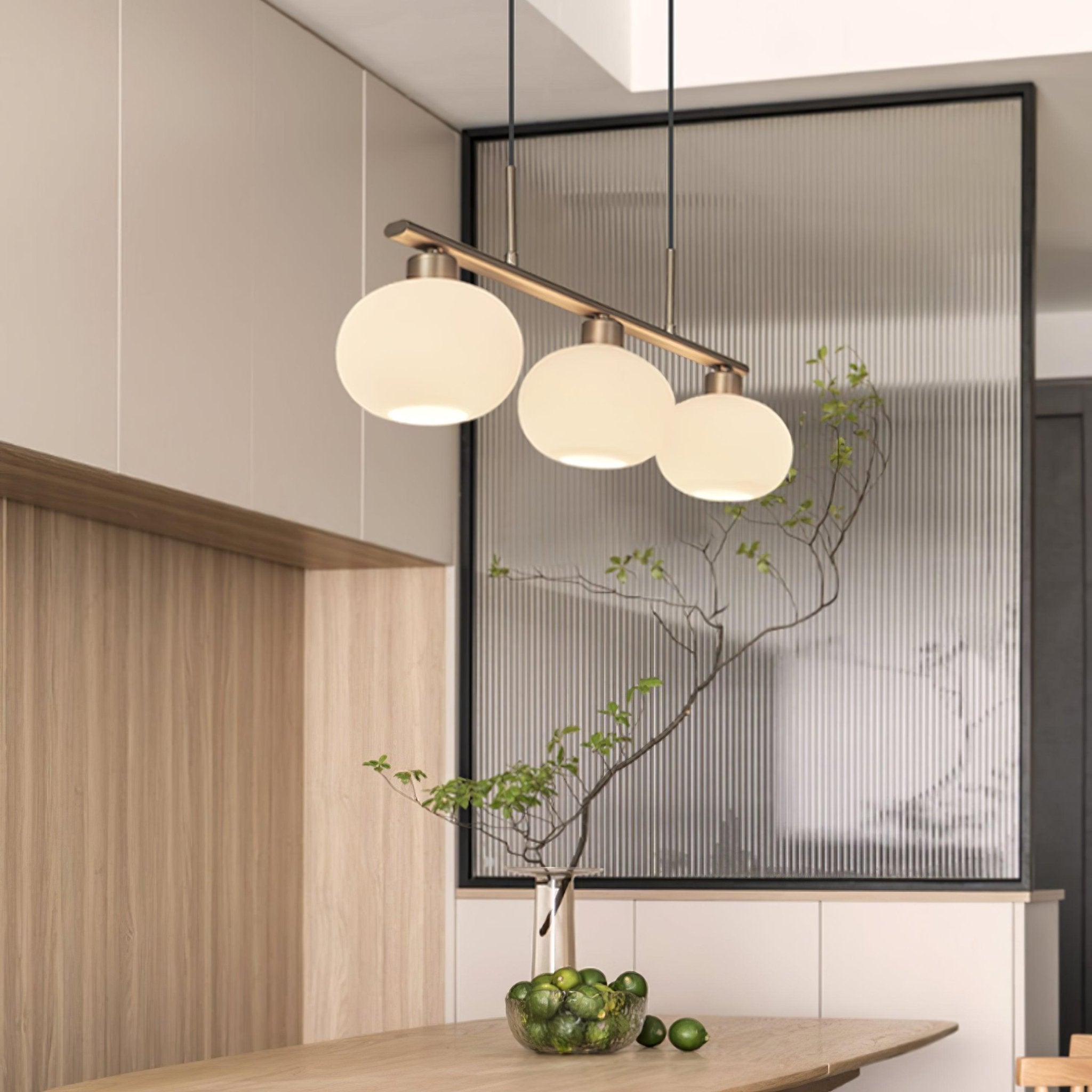 Lustra Pendant Lamp 3-Light Globe Shaped Linear-Neutral Decor