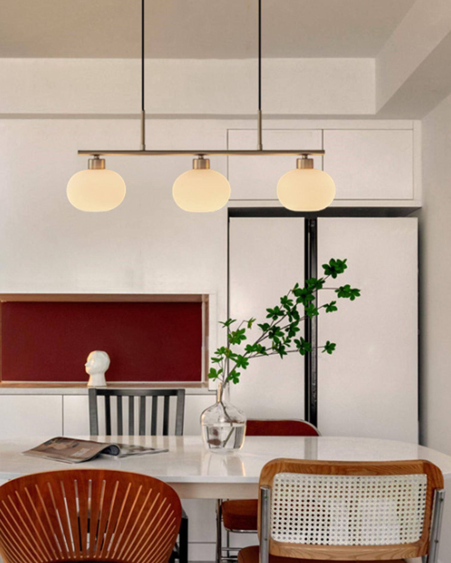 Lustra Pendant Lamp 3-Light Globe Shaped Linear-Neutral Decor