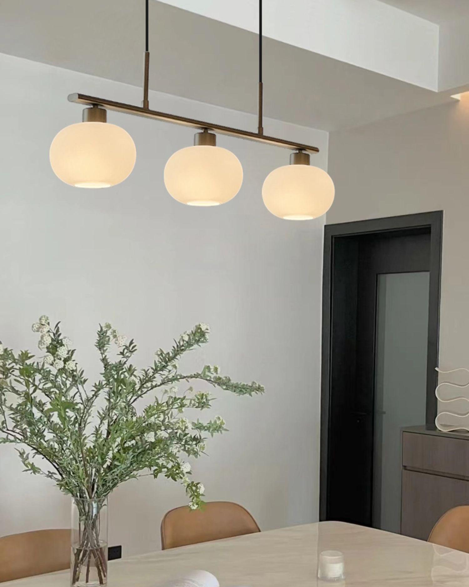 Lustra Pendant Lamp 3-Light Globe Shaped Linear-Neutral Decor