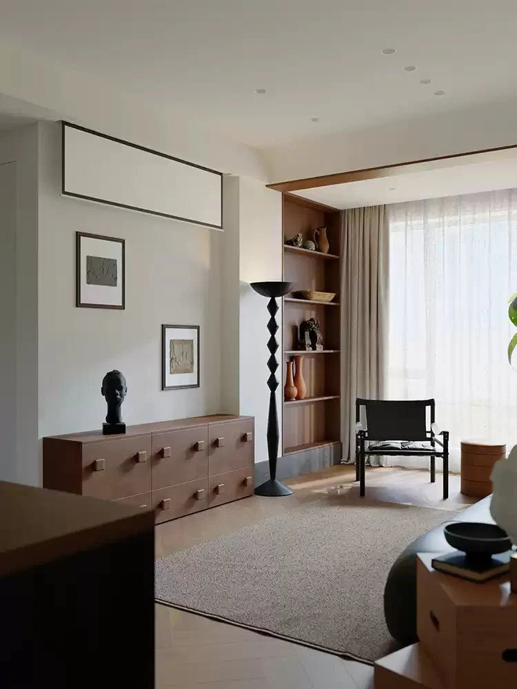 Sculptural Geometric Stack Floor Lamp-Neutral Decor
