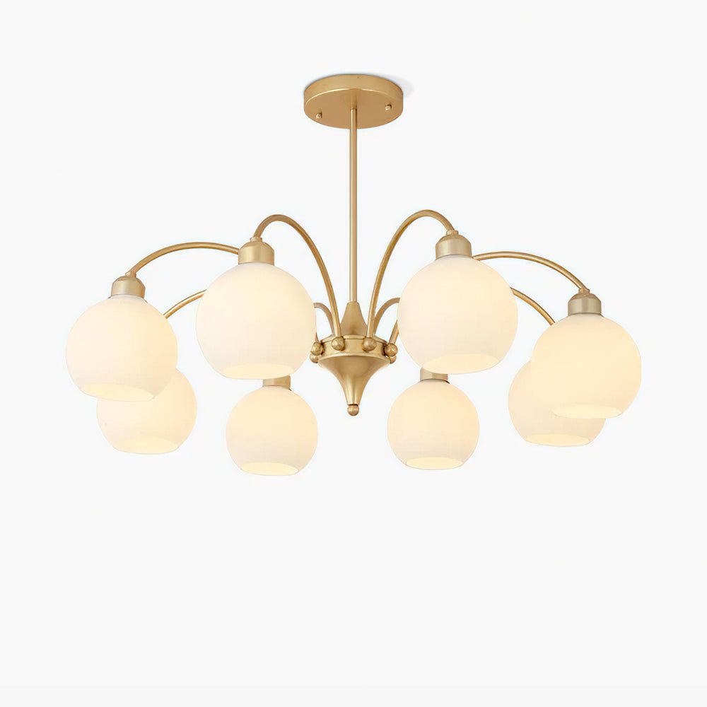 Zusk Chandelier Sculptural Glass Gold Modern 8-Light-Neutral Decor