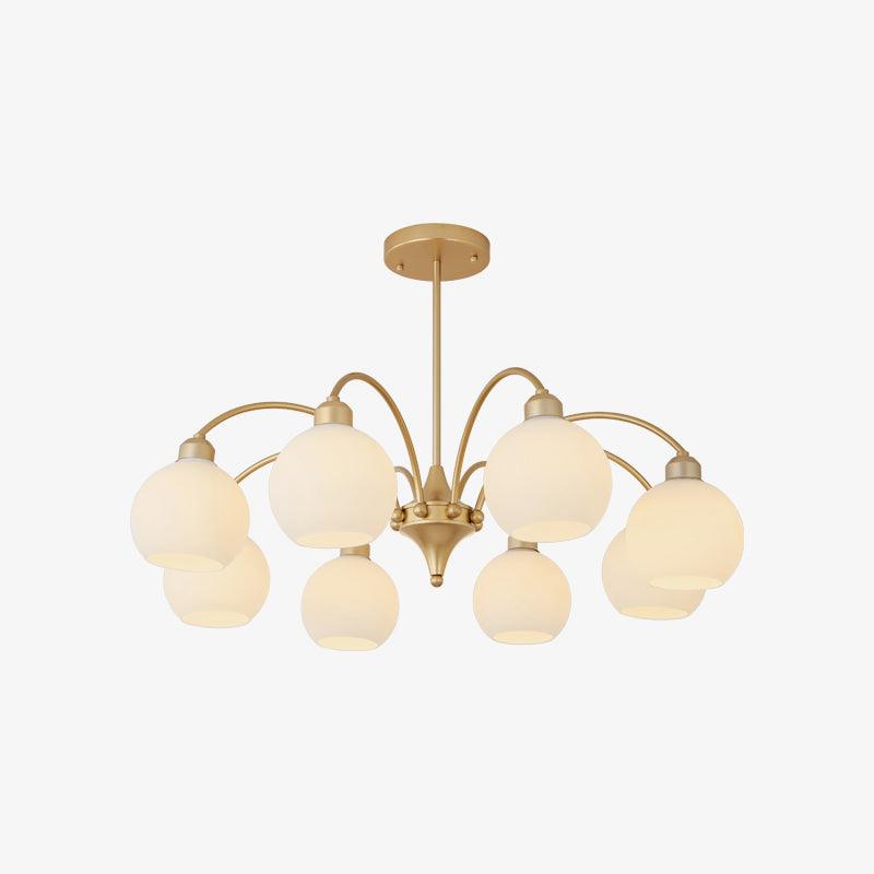 Zusk Chandelier Sculptural Glass Gold Modern 8-Light-Neutral Decor
