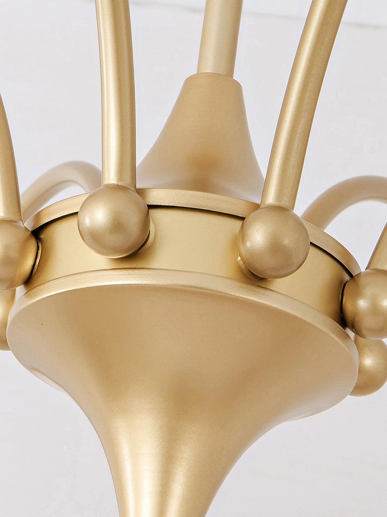 Zusk Chandelier Sculptural Glass Gold Modern 8-Light-Neutral Decor