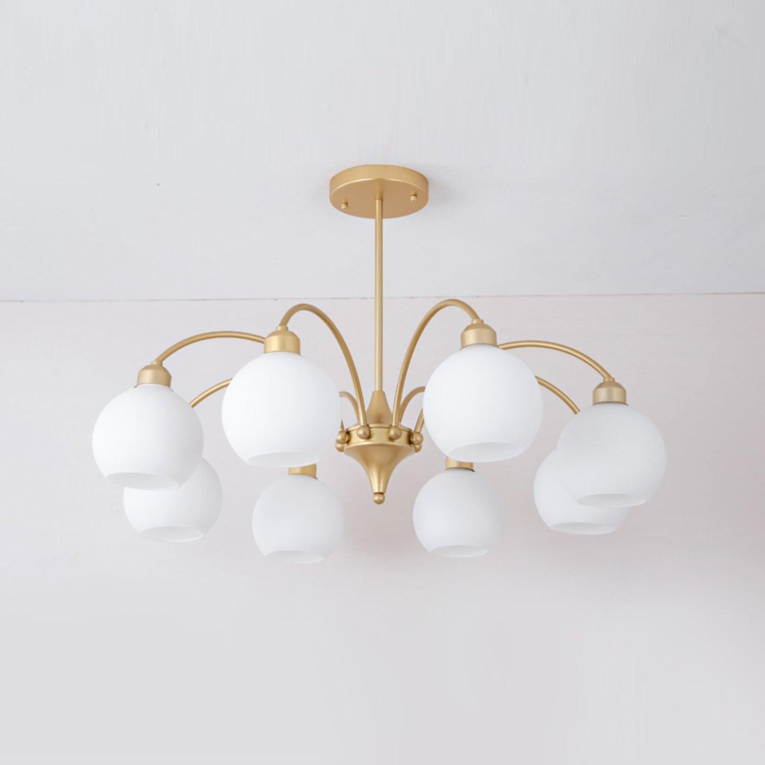 Zusk Chandelier Sculptural Glass Gold Modern 8-Light-Neutral Decor