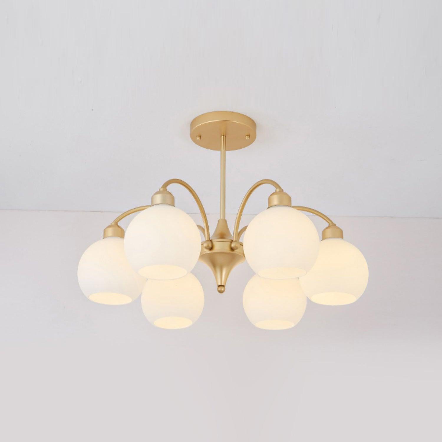 Zusk Chandelier Sculptural Glass Gold Modern 8-Light-Neutral Decor