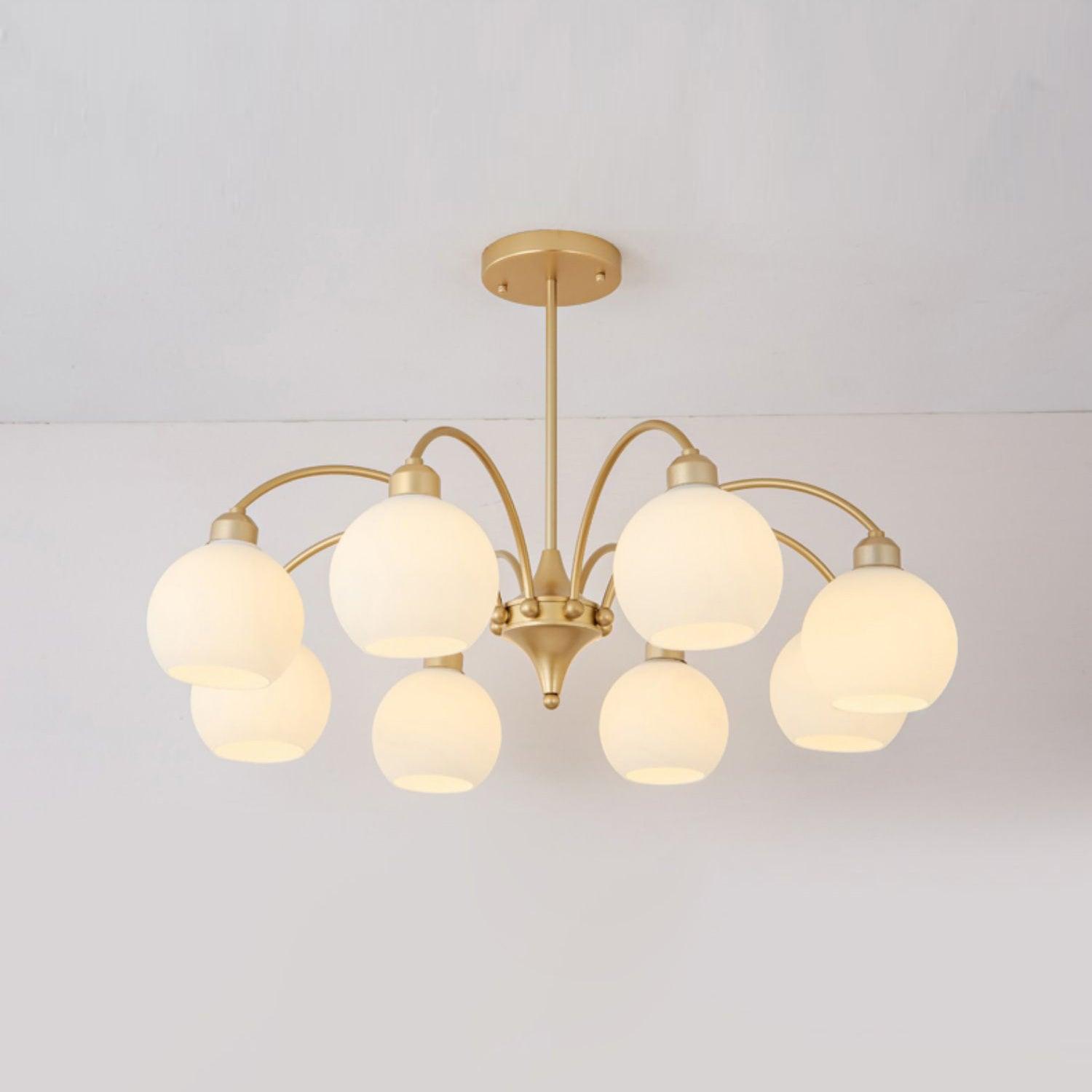 Zusk Chandelier Sculptural Glass Gold Modern 8-Light-Neutral Decor