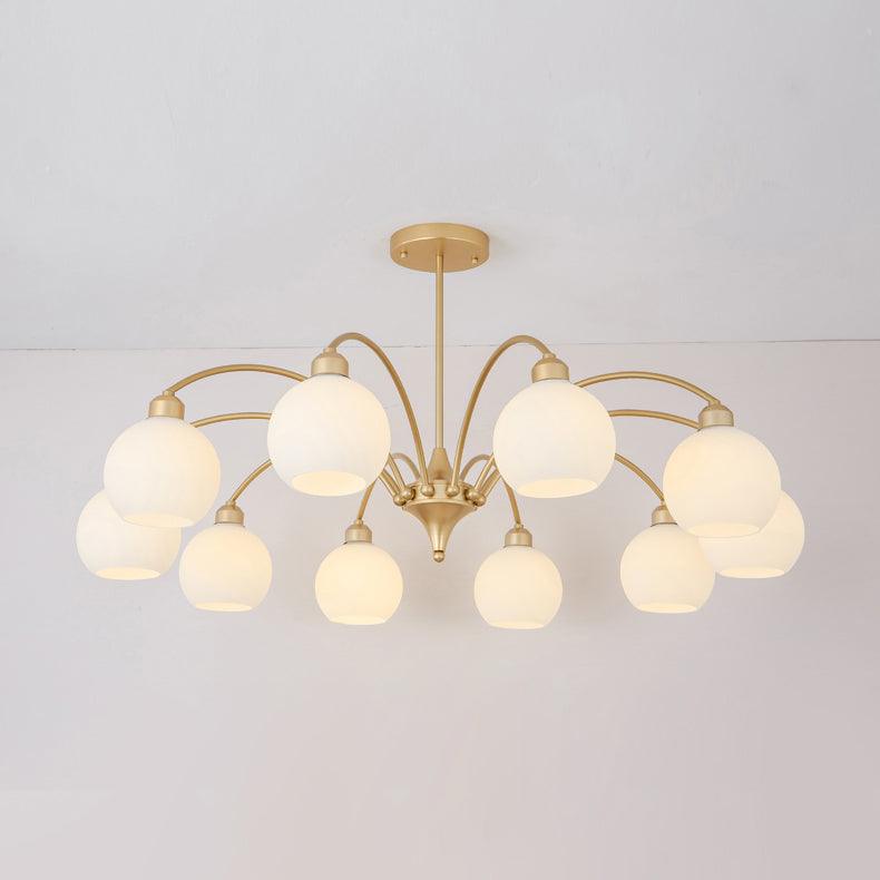 Zusk Chandelier Sculptural Glass Gold Modern 8-Light-Neutral Decor