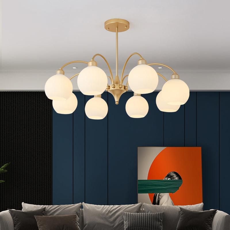 Zusk Chandelier Sculptural Glass Gold Modern 8-Light-Neutral Decor