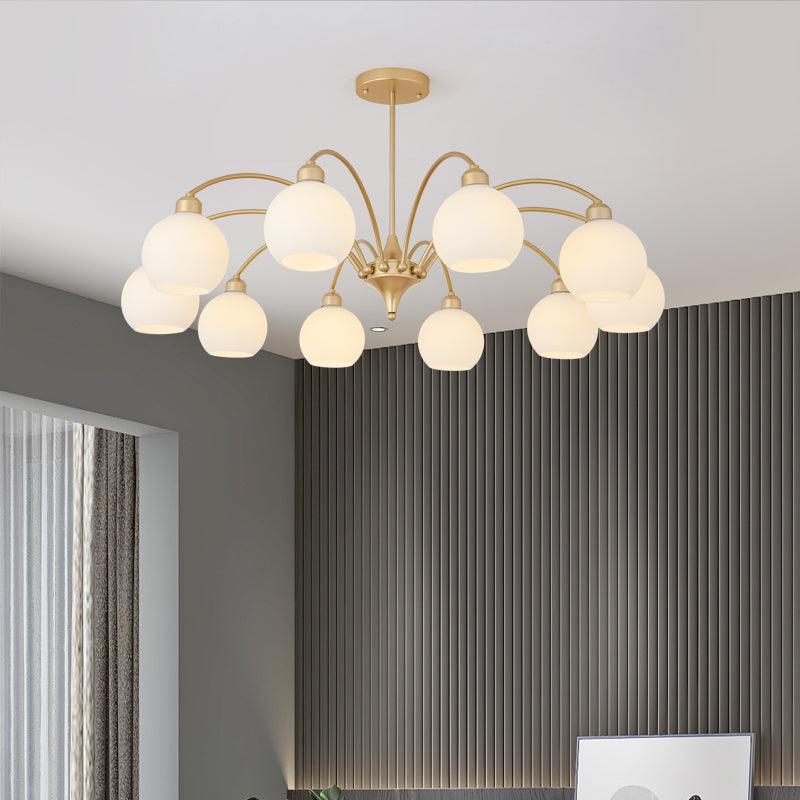 Zusk Chandelier Sculptural Glass Gold Modern 8-Light-Neutral Decor