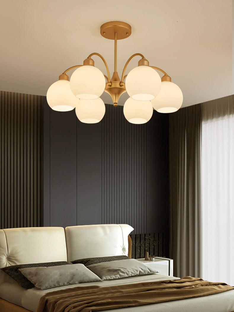 Zusk Chandelier Sculptural Glass Gold Modern 8-Light-Neutral Decor