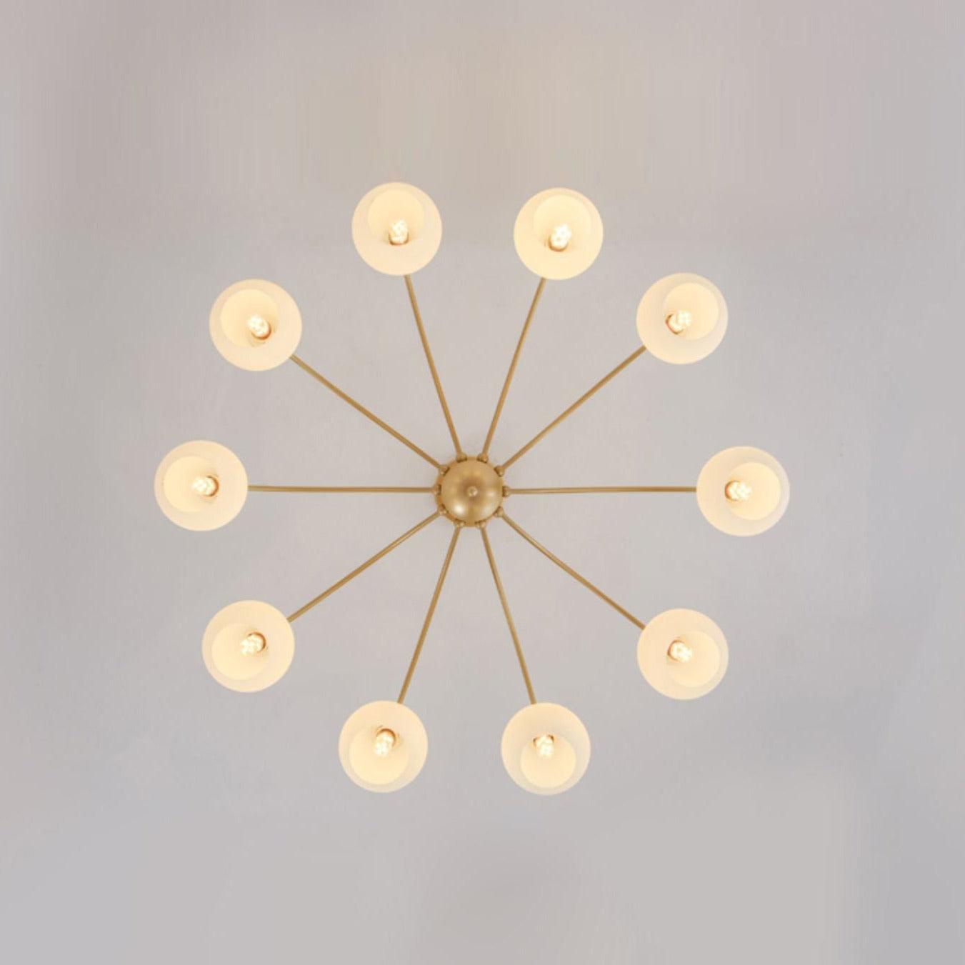 Zusk Chandelier Sculptural Glass Gold Modern 8-Light-Neutral Decor