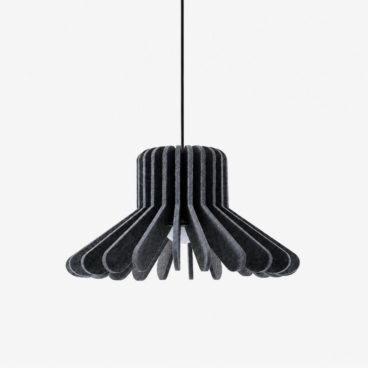 Sculptural Layered Felt Pendant Lamp-Neutral Decor