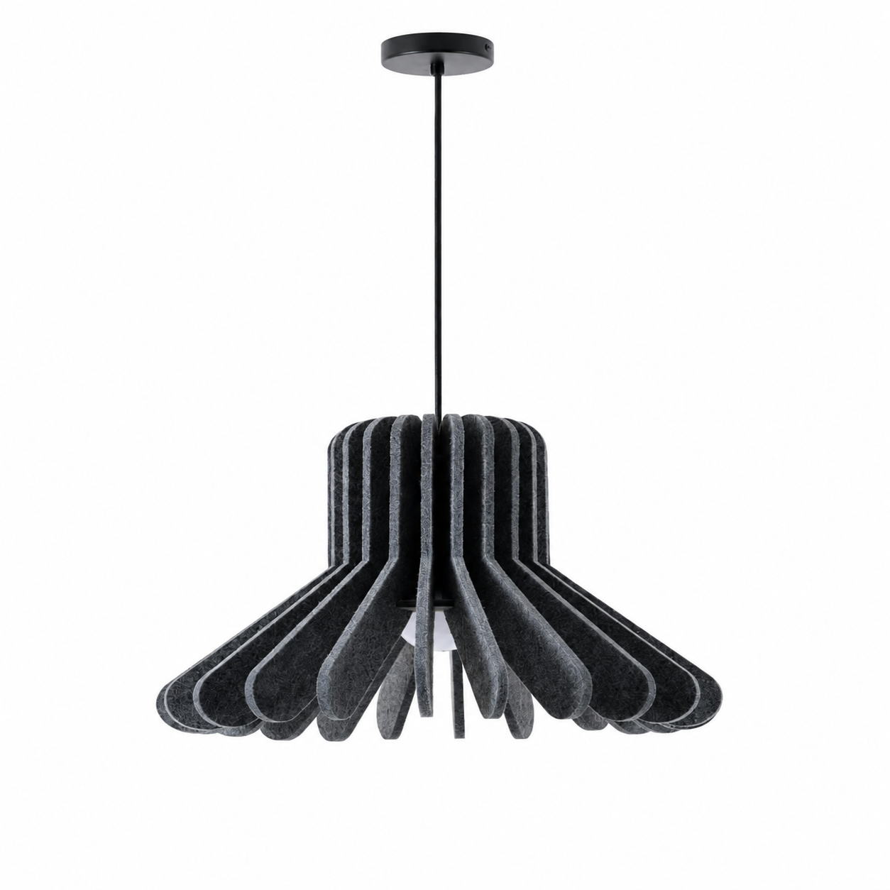 Sculptural Layered Felt Pendant Lamp-Neutral Decor