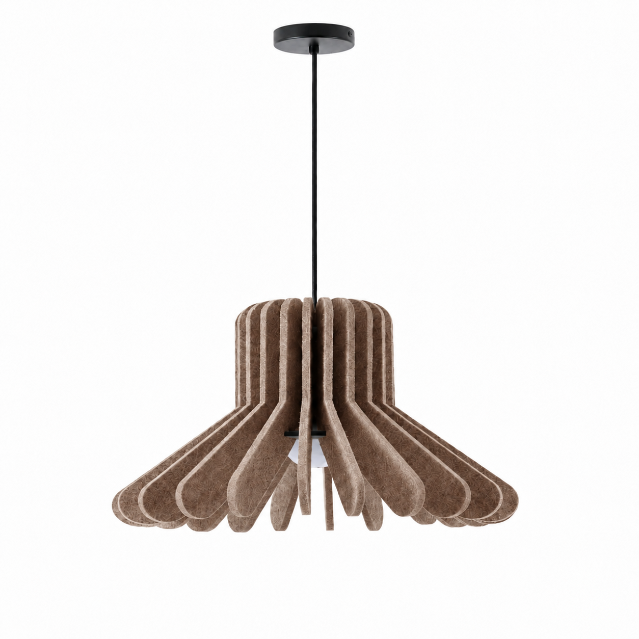 Sculptural Layered Felt Pendant Lamp-Neutral Decor