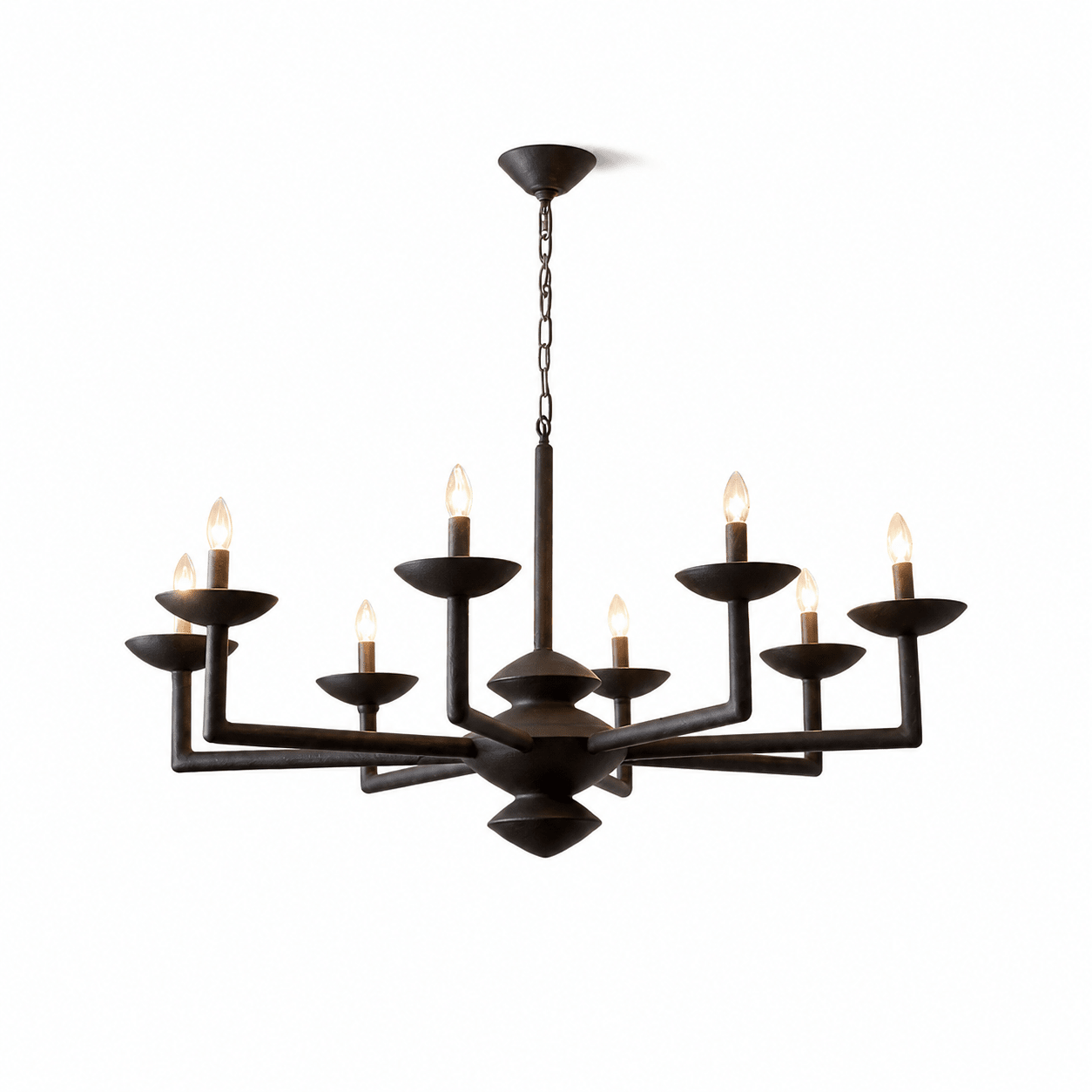 Sculptural Plaster Candelabra Chandelier-Neutral Decor