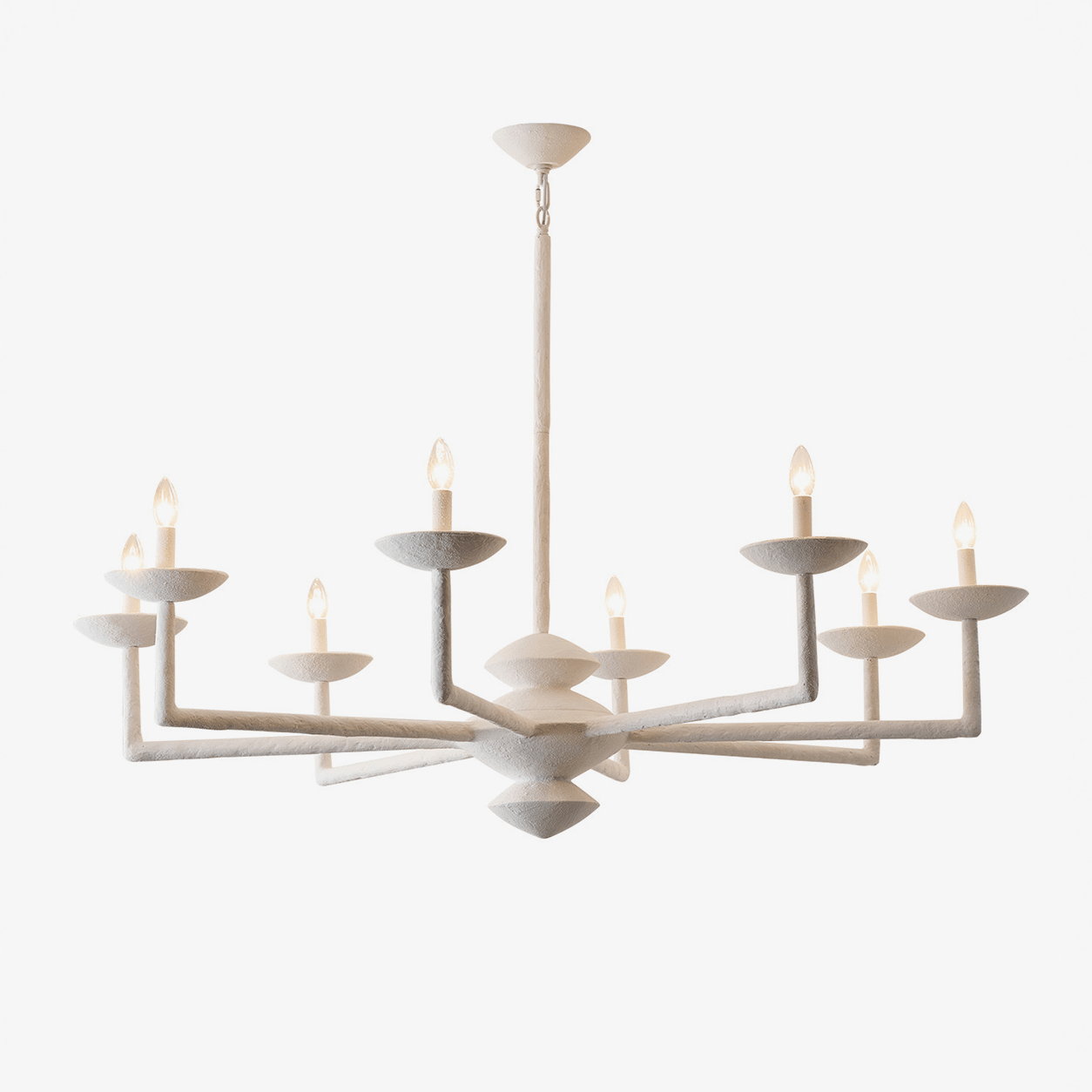 Sculptural Plaster Candelabra Chandelier-Neutral Decor