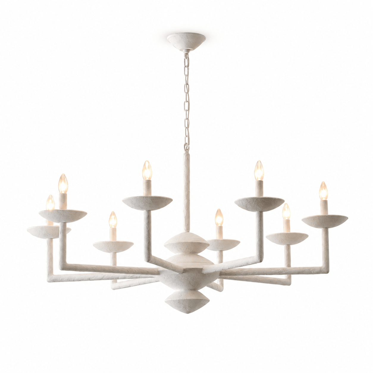 Sculptural Plaster Candelabra Chandelier-Neutral Decor
