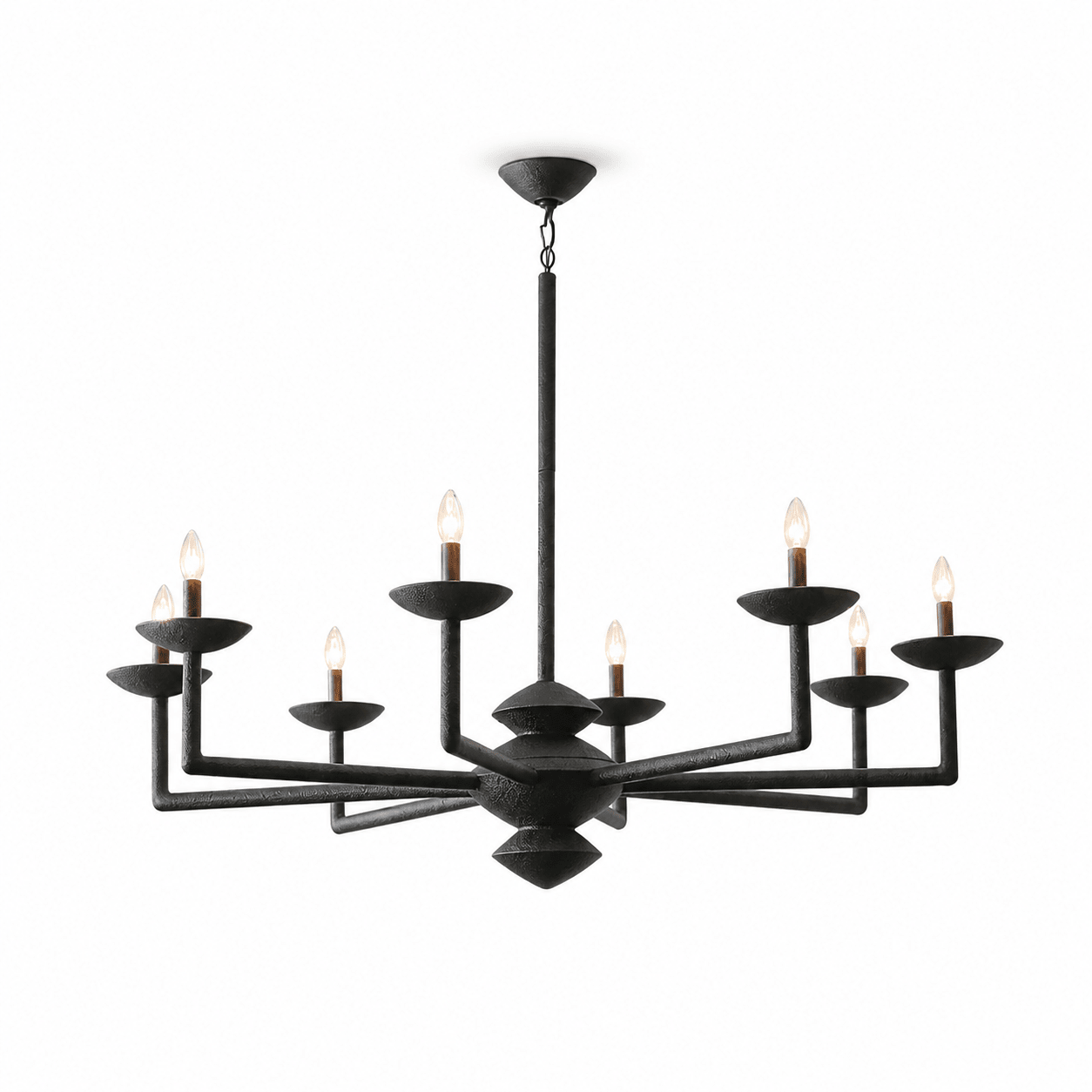 Sculptural Plaster Candelabra Chandelier-Neutral Decor