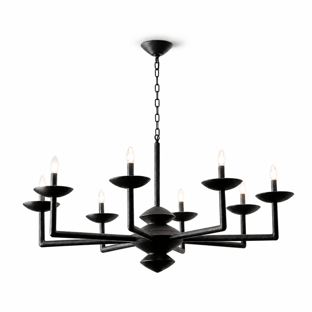 Sculptural Plaster Candelabra Chandelier-Neutral Decor