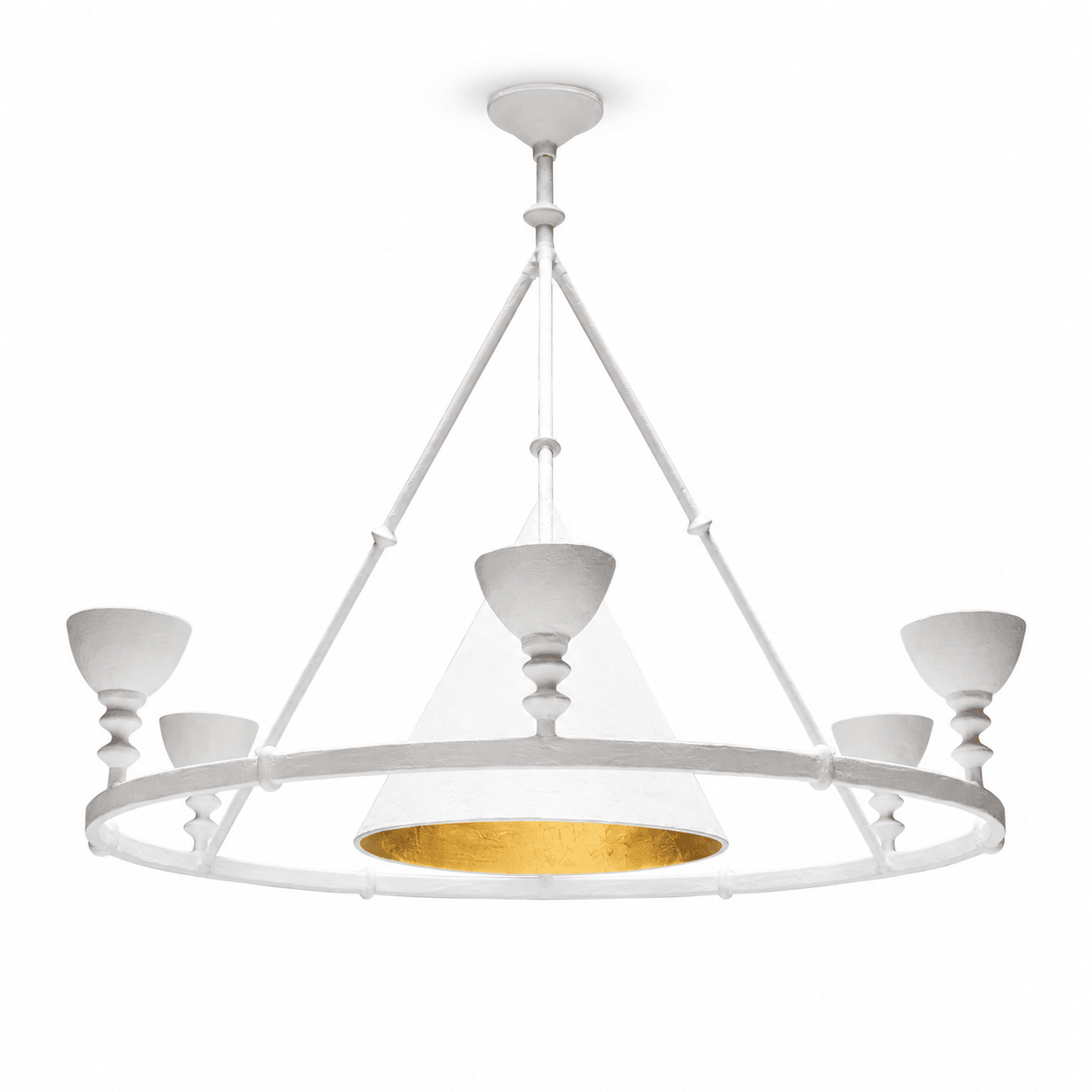 Sculptural Plaster Chalice Chandelier-Neutral Decor