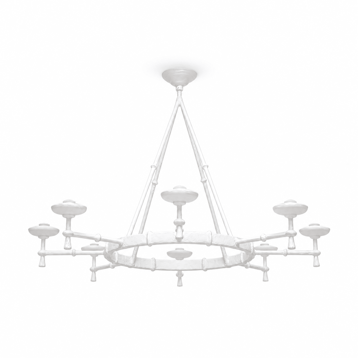 Sculptural Plaster Chalice Chandelier-Neutral Decor