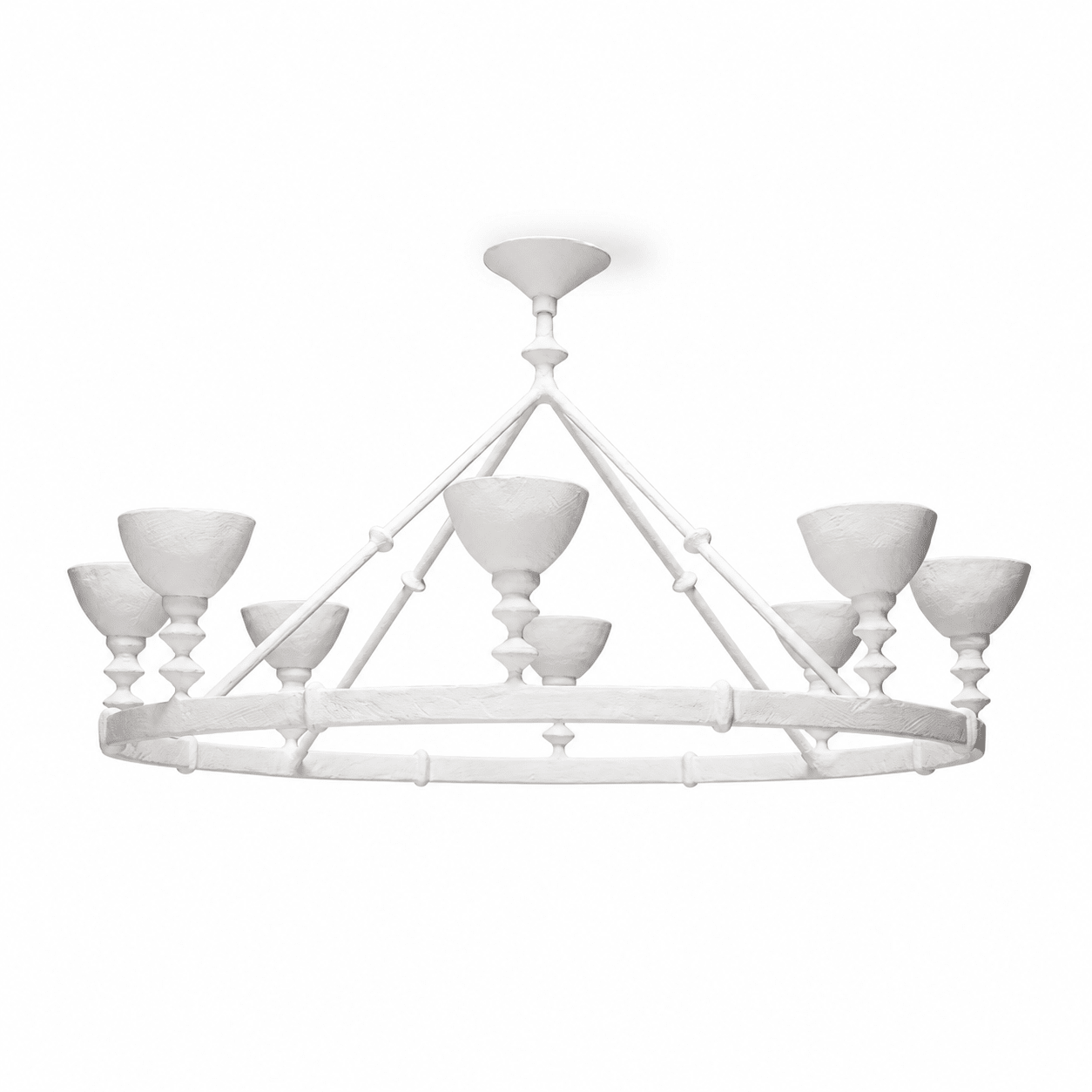 Sculptural Plaster Chalice Chandelier-Neutral Decor