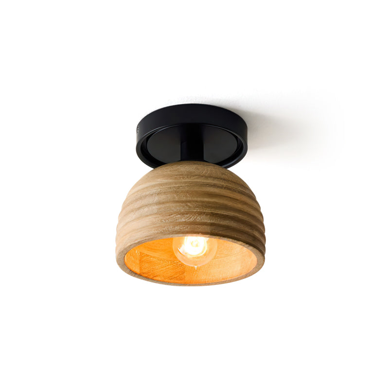 Sculptural Wood Ceiling Lamp