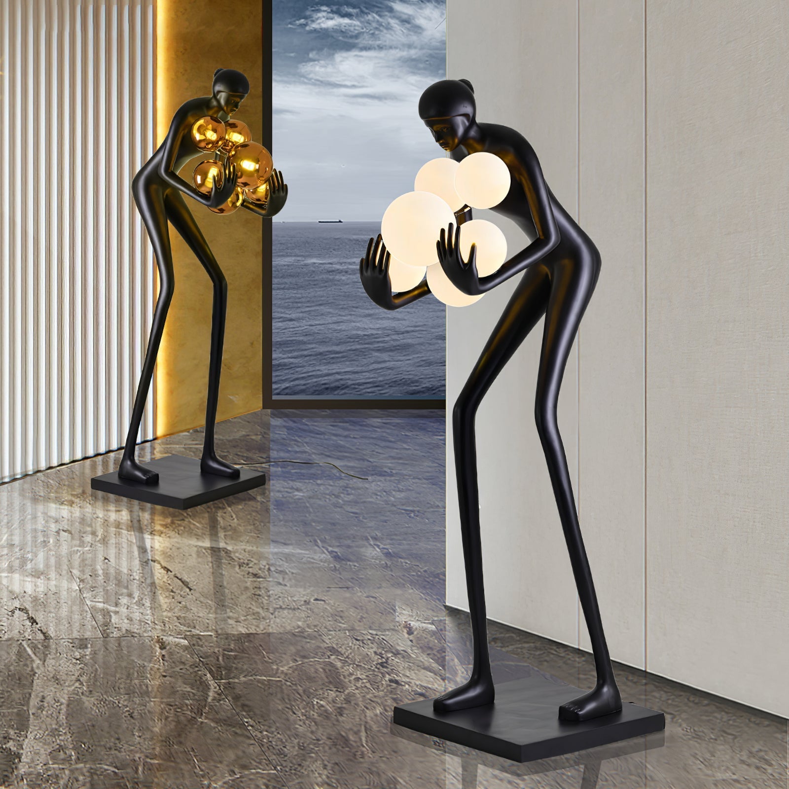 Cradle Sculptural Floor Lamp-Neutral Decor