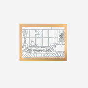 Wall Lamp Body Oak Frame LED Lighting Modern
