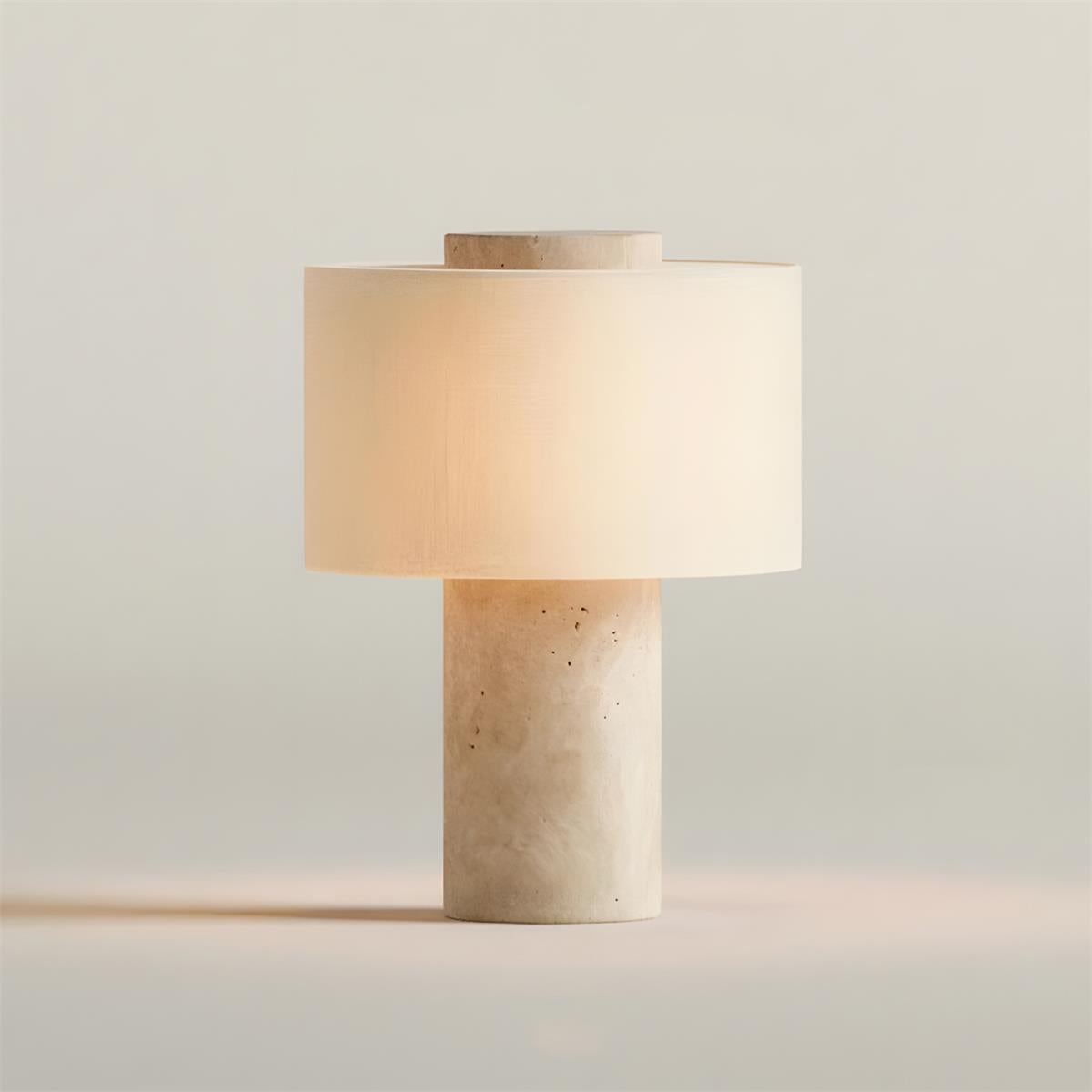 Final lifestyle shot of the Sediment Table Lamp in a cozy corner.