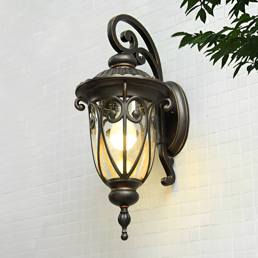 Edan Antique Seeded Glass Outdoor Wall Light