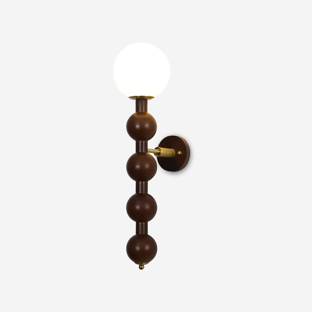 Wall Lamp Gourd in Metal Wood and Glass Modern Style