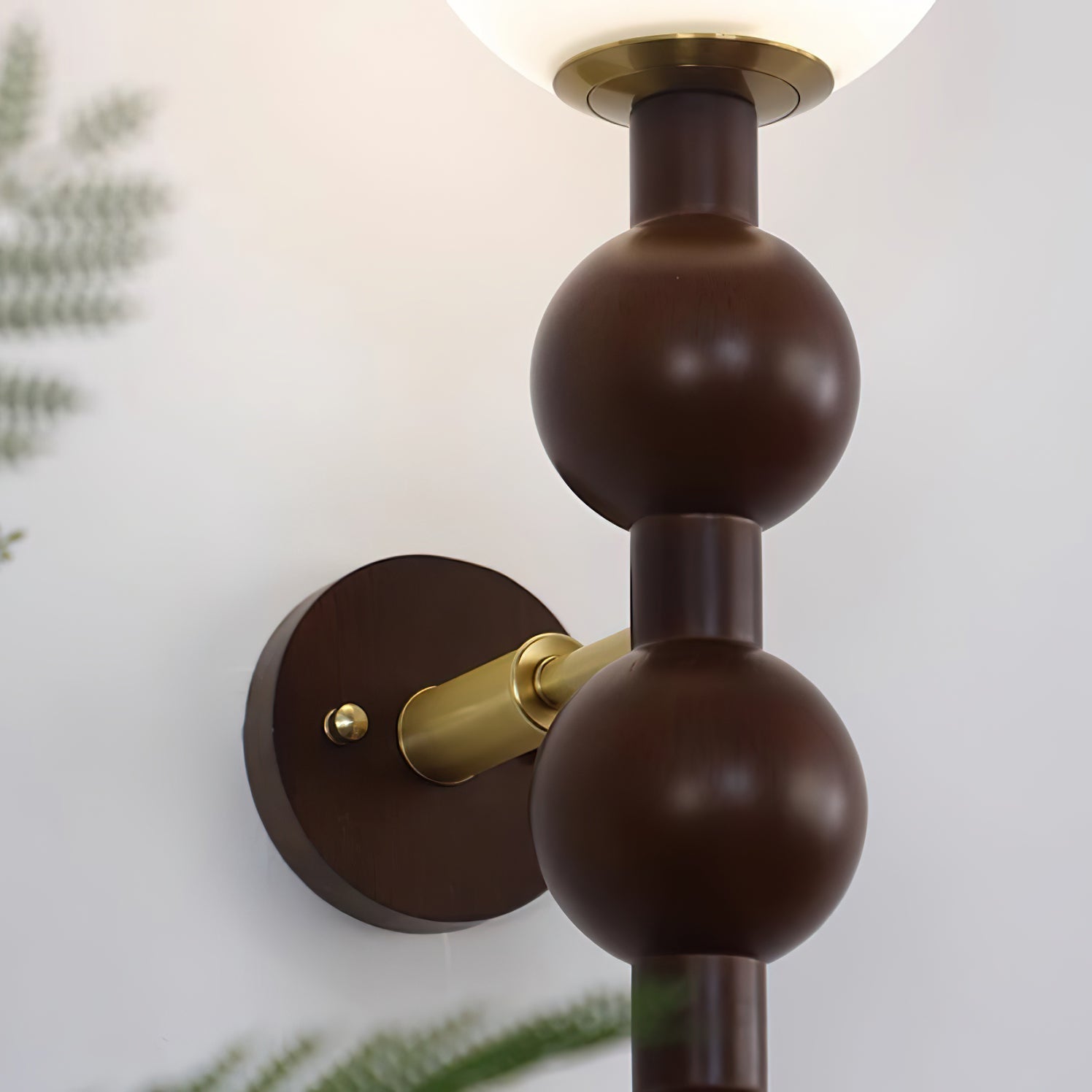 Wall Lamp Gourd in Metal Wood and Glass Modern Style