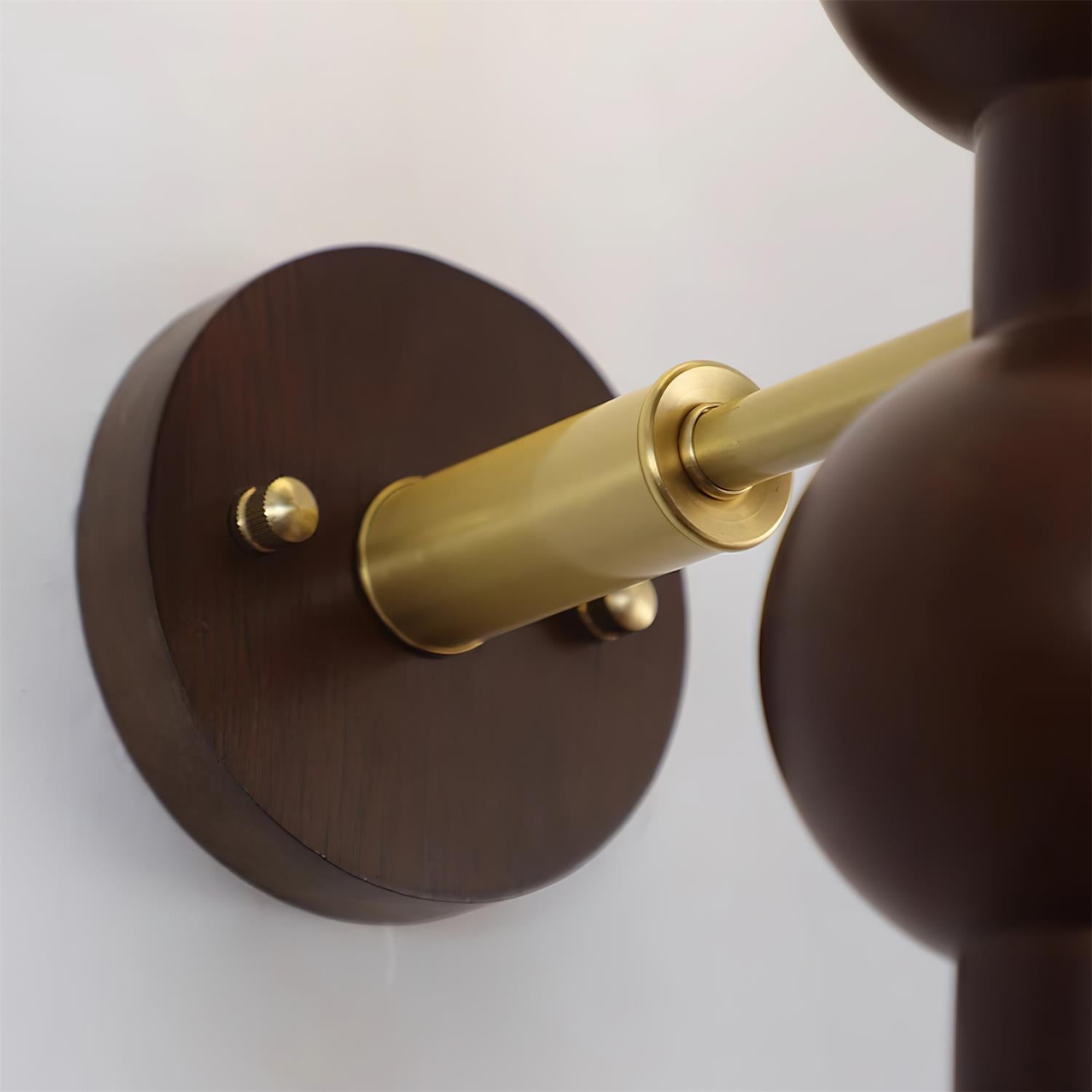 Wall Lamp Gourd in Metal Wood and Glass Modern Style