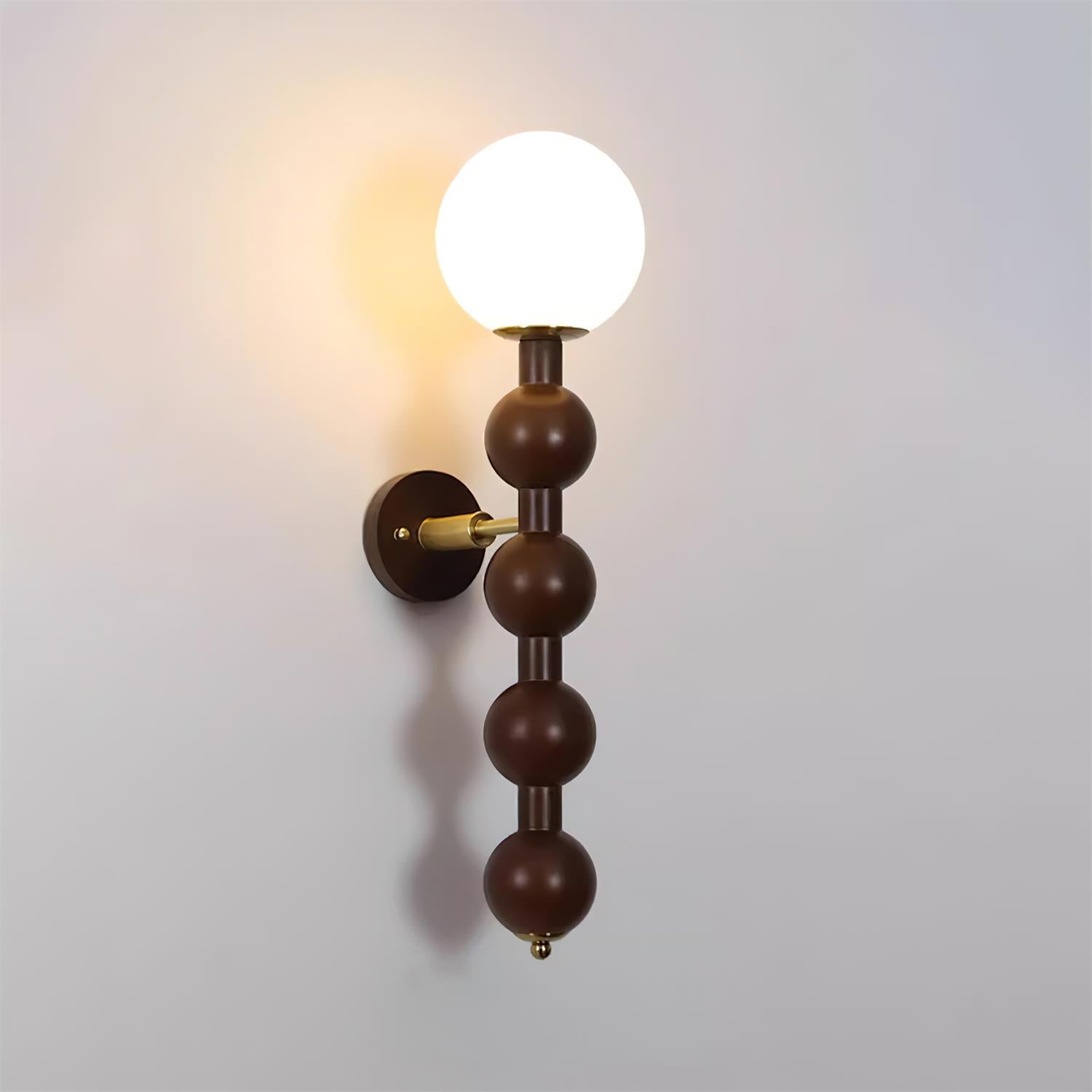 Wall Lamp Gourd in Metal Wood and Glass Modern Style
