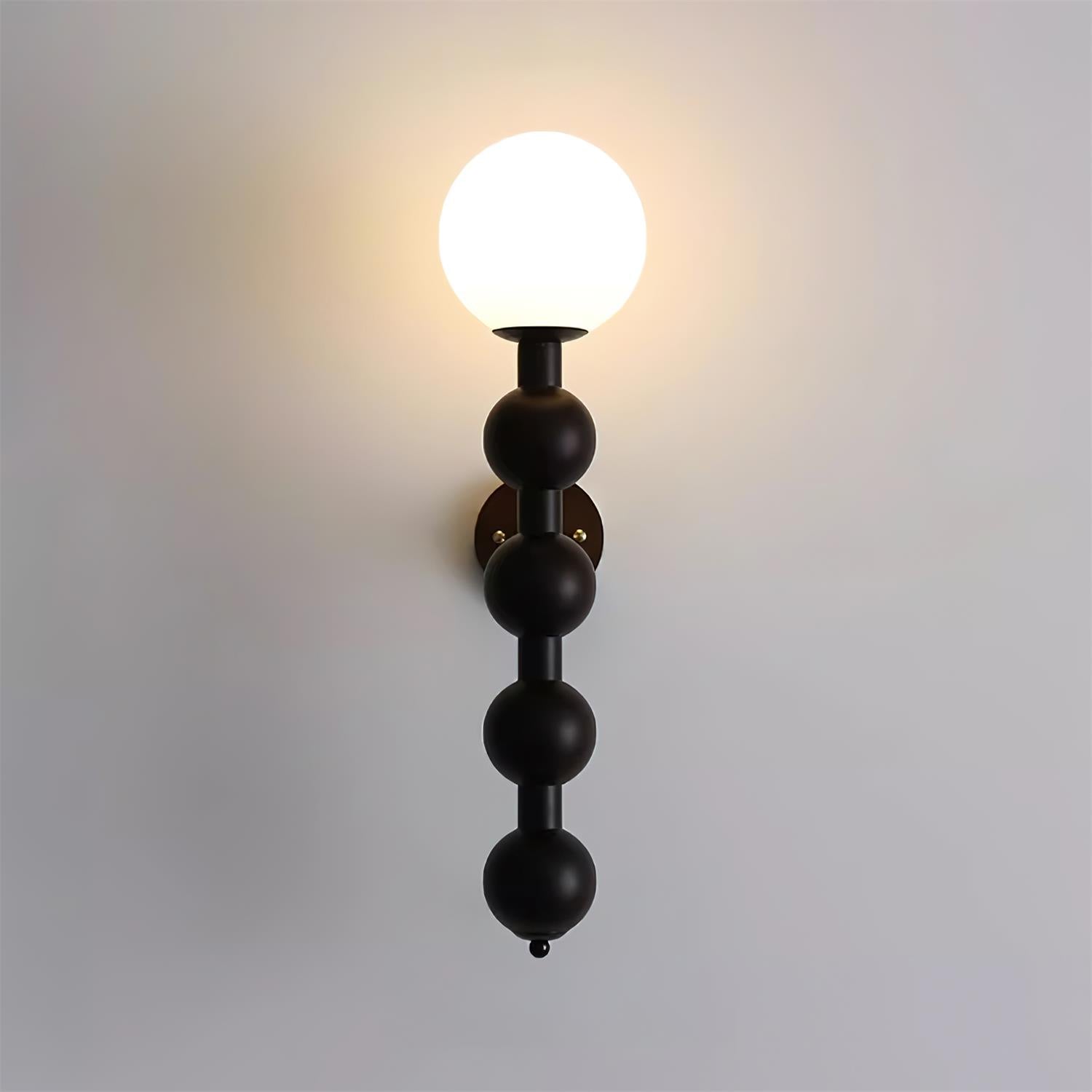 Wall Lamp Gourd in Metal Wood and Glass Modern Style