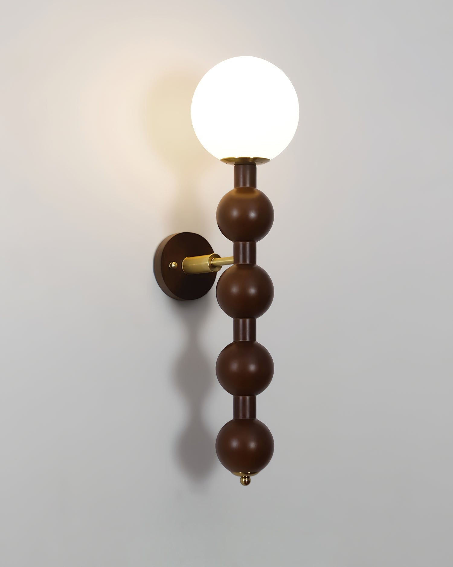 Wall Lamp Gourd in Metal Wood and Glass Modern Style