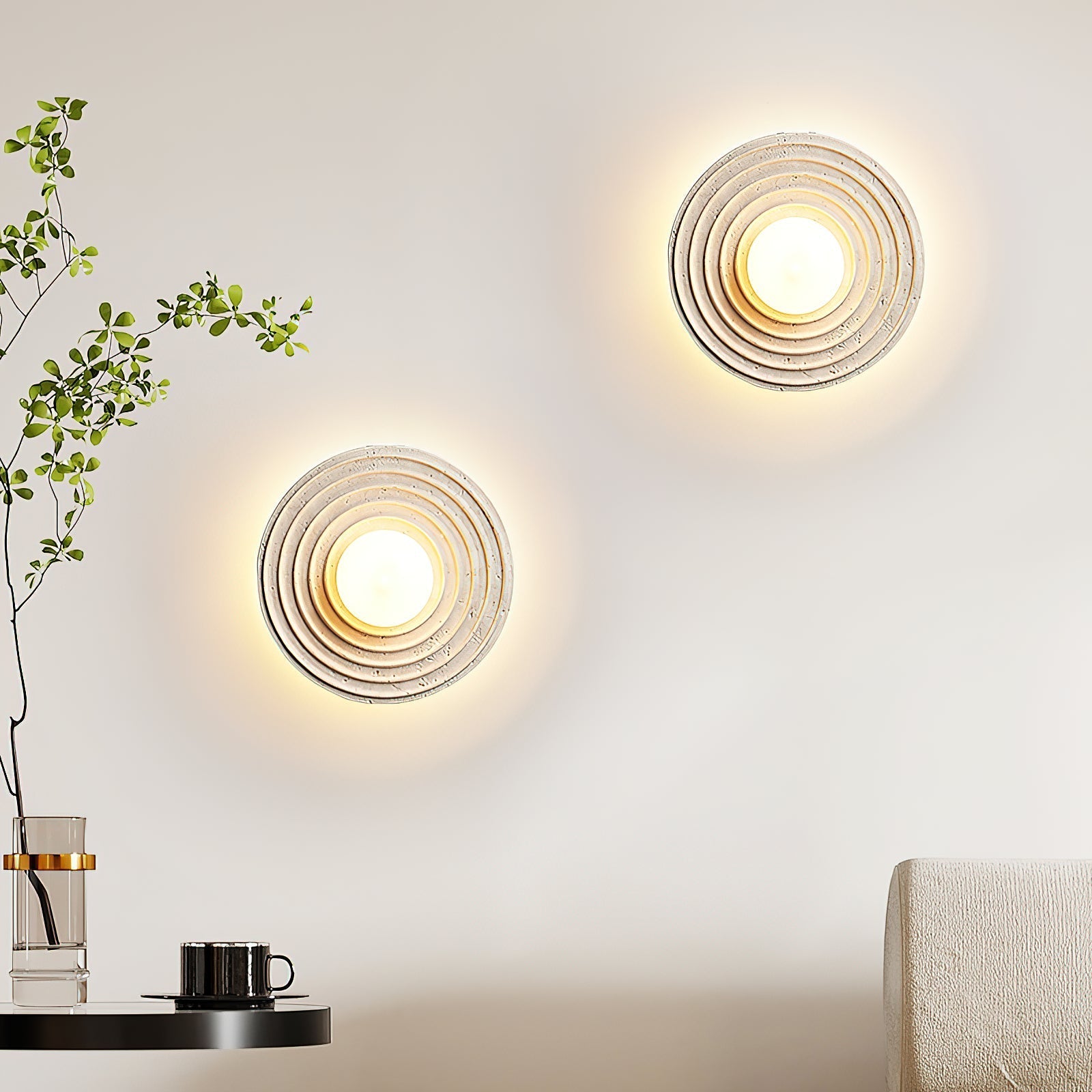 Solara Travertine Wall Lamp