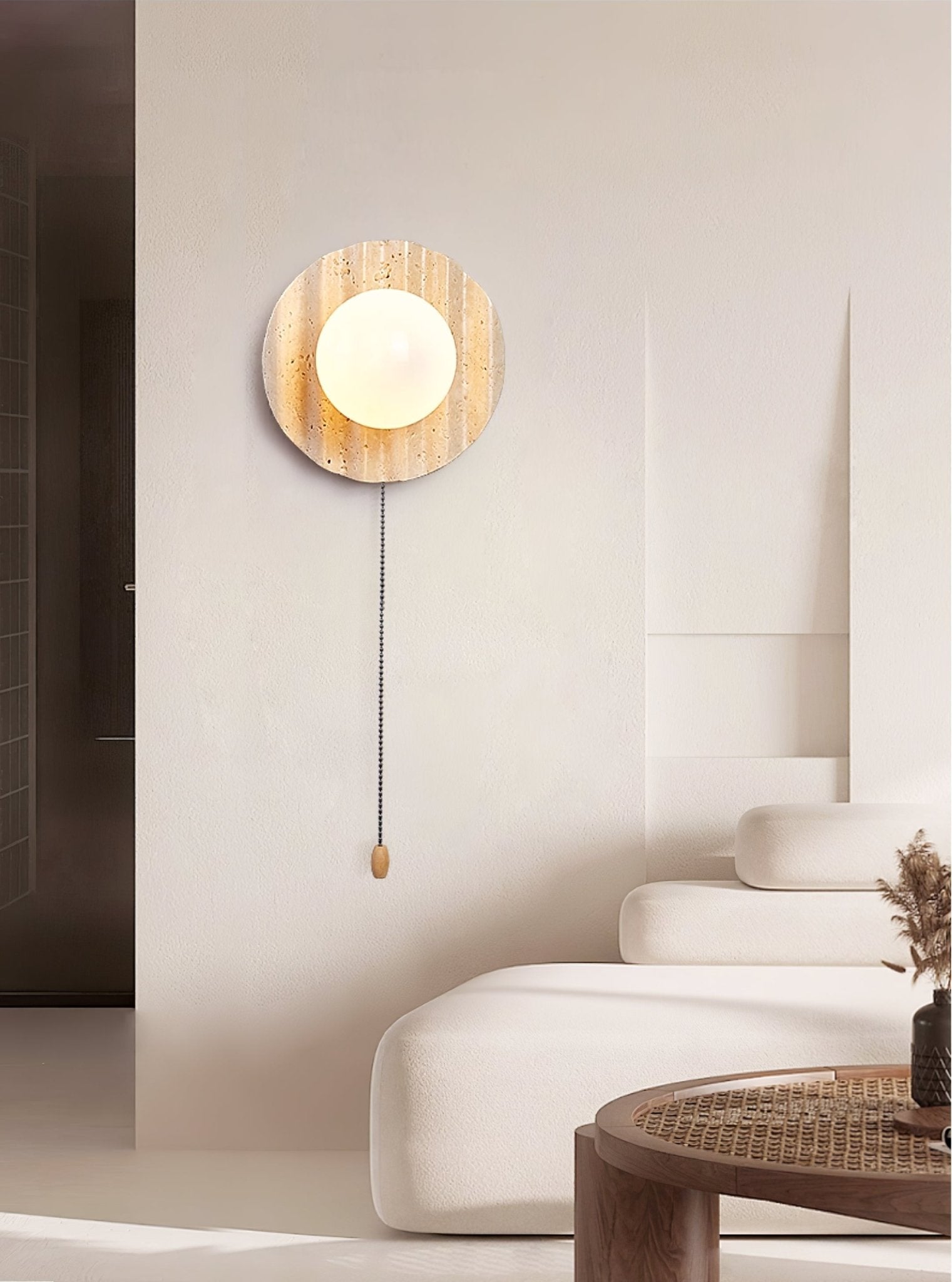 Aluk Travertine Wall Light-Neutral Decor