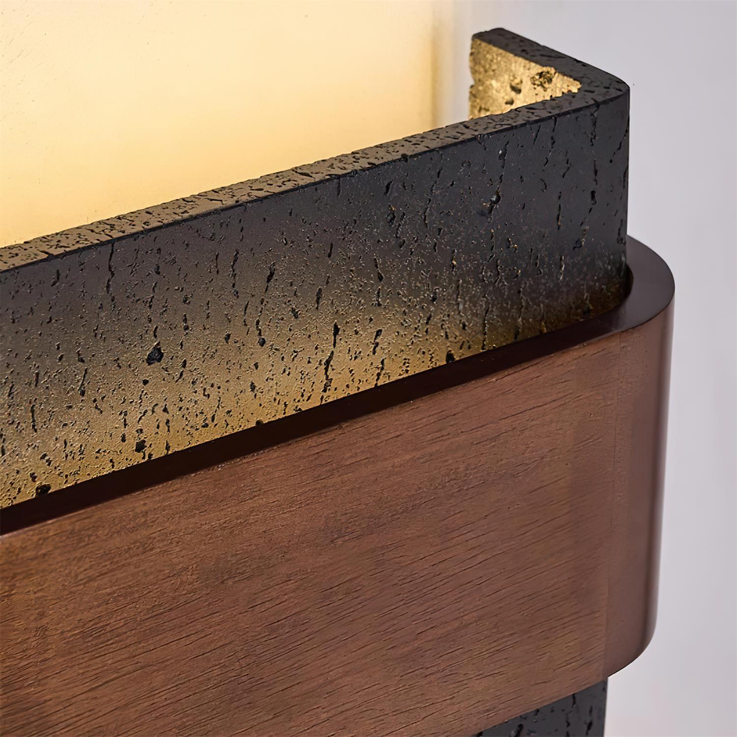 Ritta Travertine Wall Lamp  Wood-finish   Arc