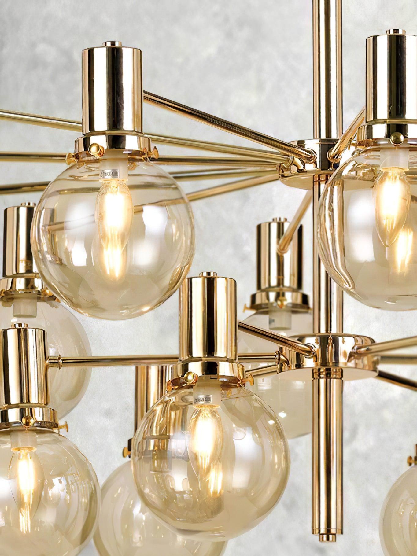 Keveny Chandelier Globe Glass Gold Frame Modern-Neutral Decor