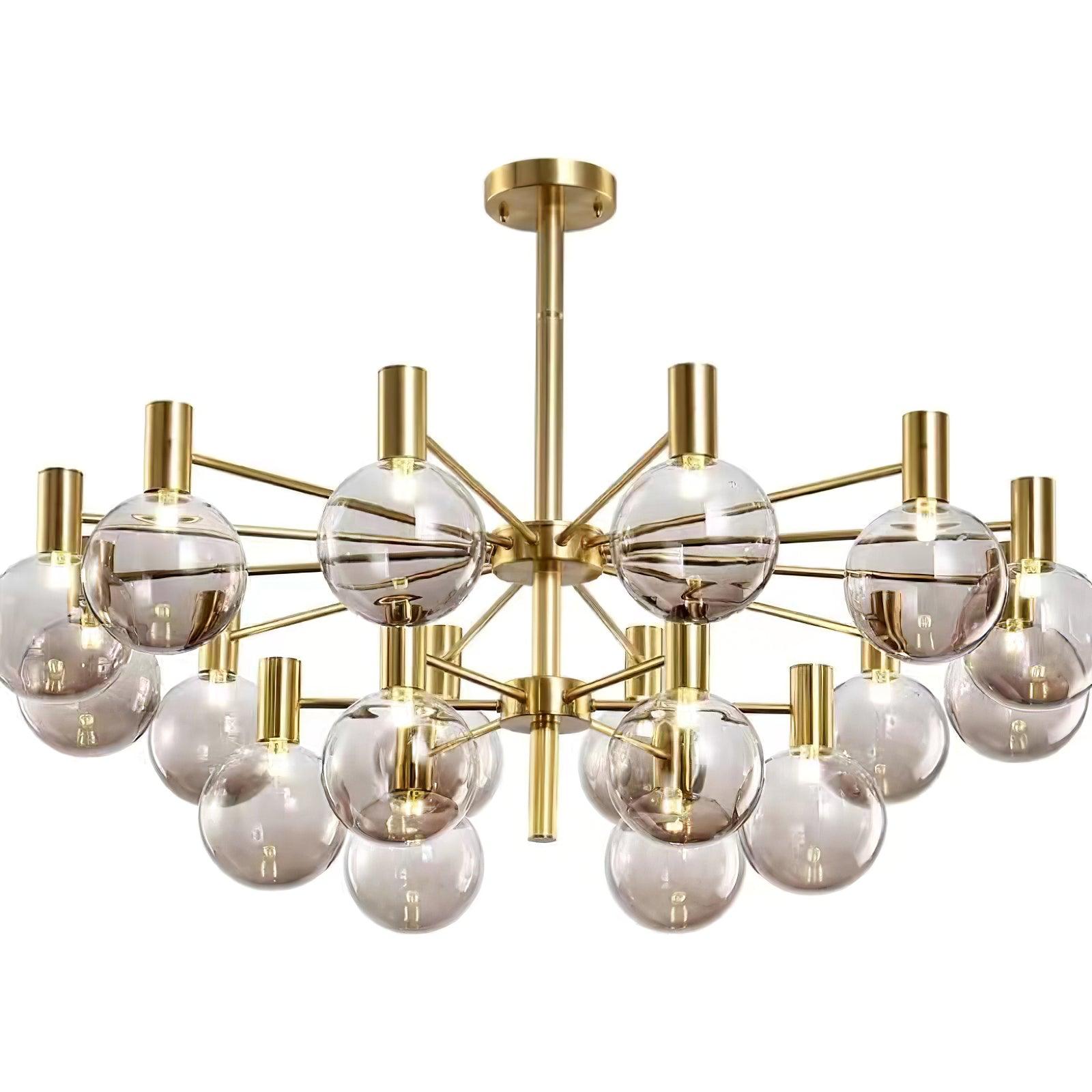 Keveny Chandelier Globe Glass Gold Frame Modern-Neutral Decor