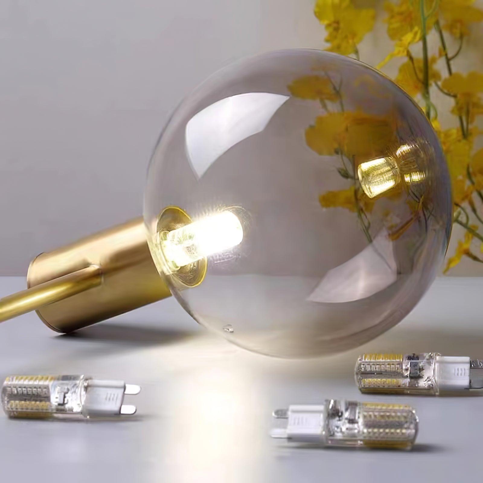 Keveny Chandelier Globe Glass Gold Frame Modern-Neutral Decor