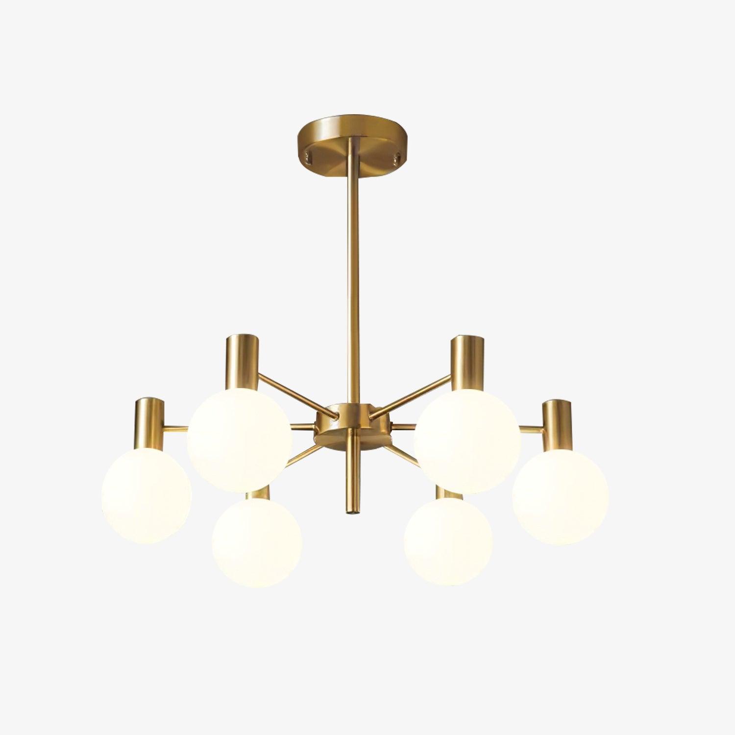 Keveny Chandelier Globe Glass Gold Frame Modern-Neutral Decor
