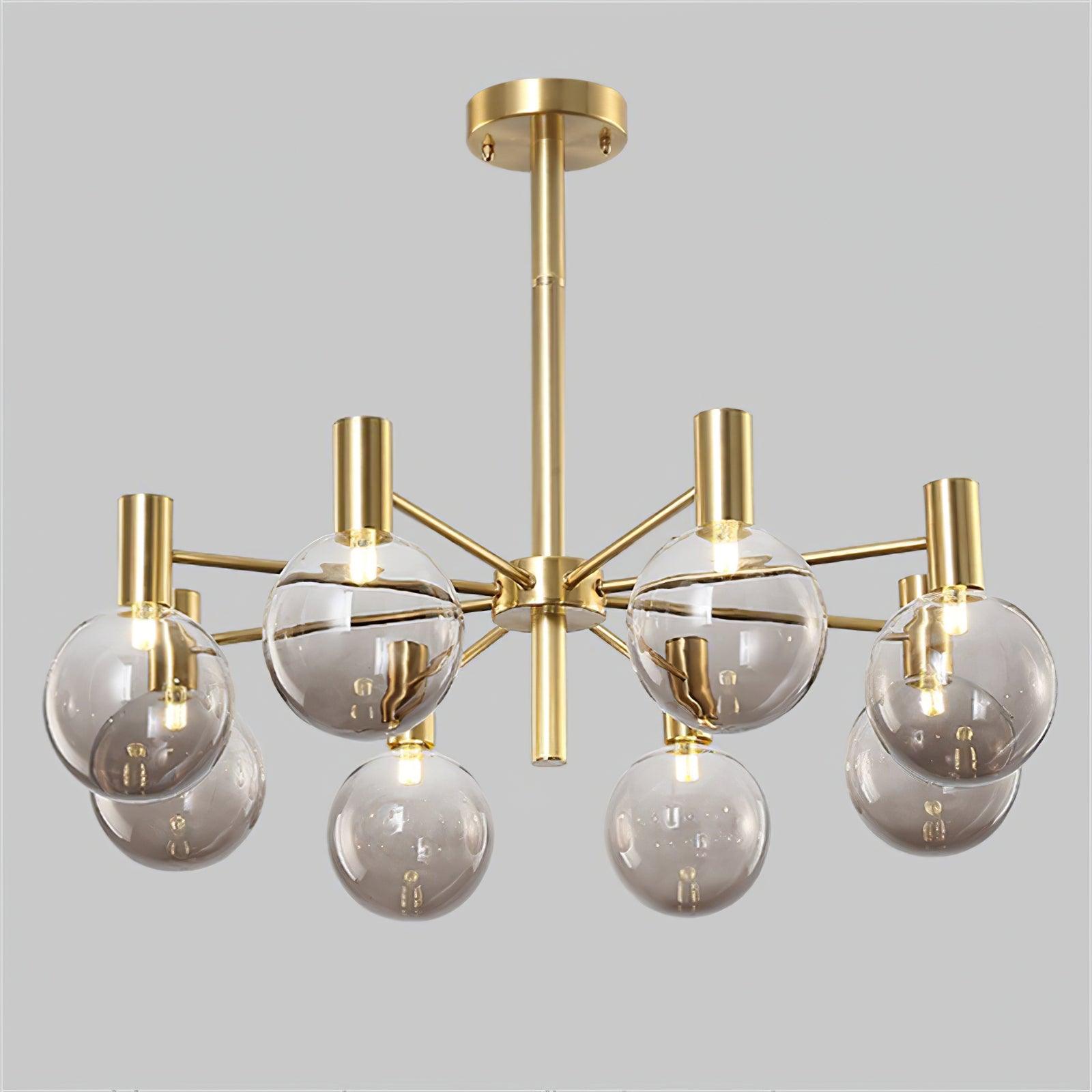 Keveny Chandelier Globe Glass Gold Frame Modern-Neutral Decor